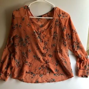 Sheer peach blouse